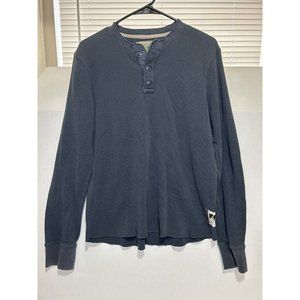 Fossil Waffled Knit Thermal Long Sleeve Blue Large